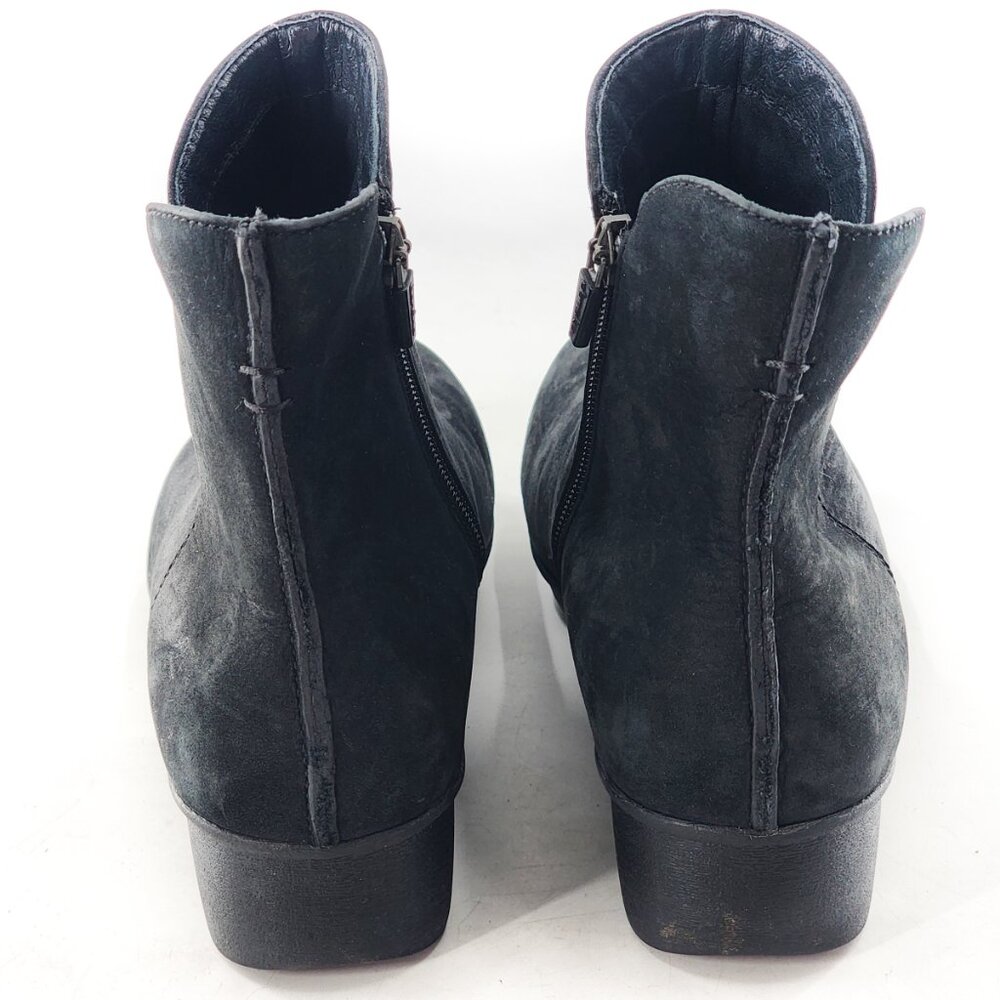 DANSKO Liza Black Nubuck Leather Low Wedge Ankle Boots Zip - Picture 7 of 10